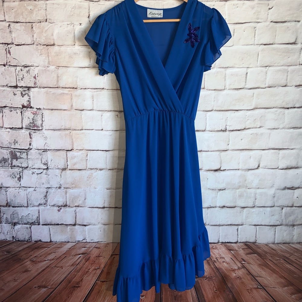 Entourage Dress, Wrap Top, Asymmetrical Skirt, M